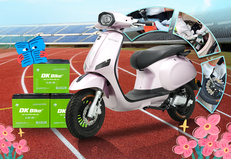 Bình điện xe đạp điện của DK Bike chính hãng